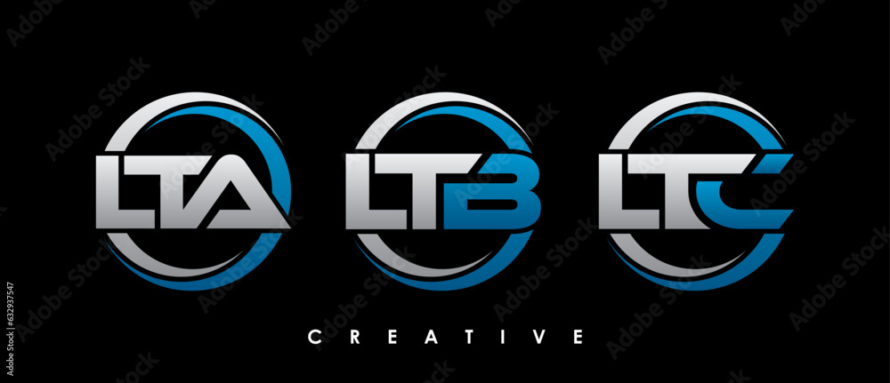 LTA, LTB, LTC Letter Initial Logo Design Template Vector Illustration LTA, LTB, LTC Letter Initial Logo Design Template Vector Illustration
