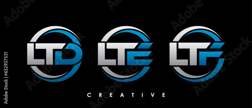 LTD, LTE, LTF Letter Initial Logo Design Template Vector Illustration