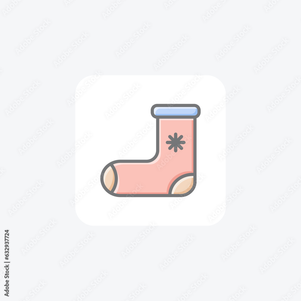 Fototapeta premium Festive Stocking Enchantment icon Awesome Fill Icon