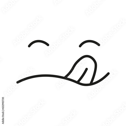 Yummy smile. Cartoon line emoticon. Vector illustration. EPS 10.