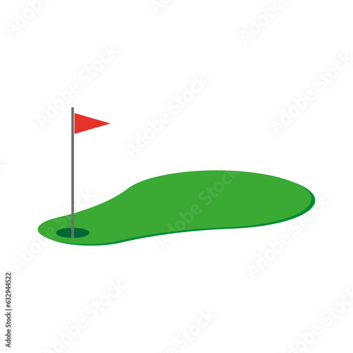 Golf hole flag icon. Vector illustration. EPS 10.