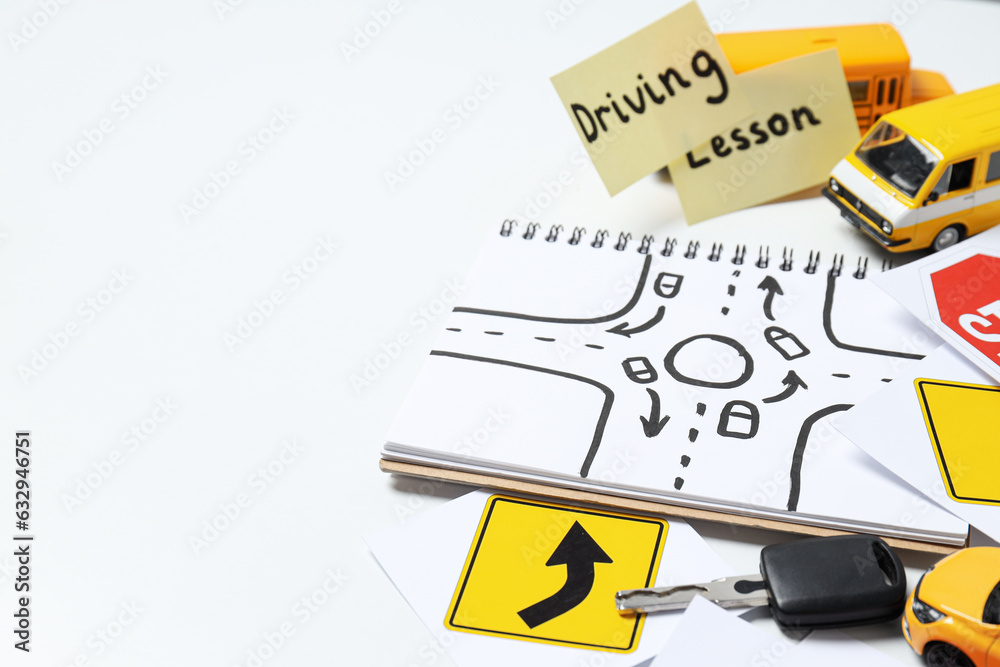 Obraz premium Driving school and driving lessons concept, education concept