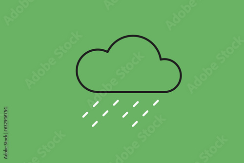 Vector cloud illustration in flat design style, geometric ecology icon. 