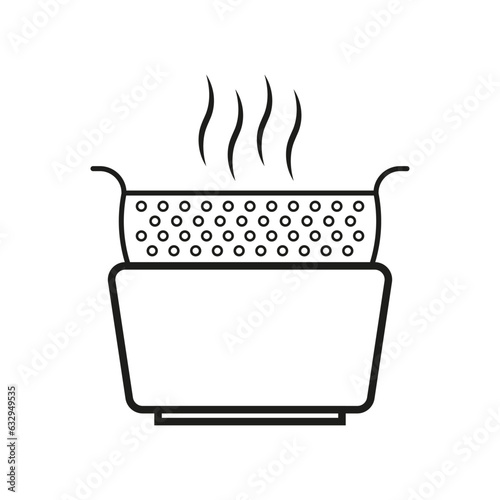 Deep frying icon. Cooking process symbol. Vector illustration. Eps 10.