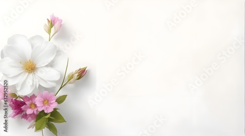 flower on white background, wedding and birthday invitation text massage white background