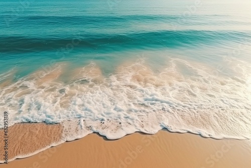 Relaxing scenery, serene waves on the shore of a calm beach.