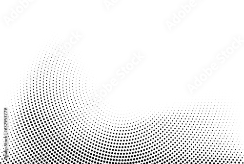 Halftone vector background, small dark dots on a white background