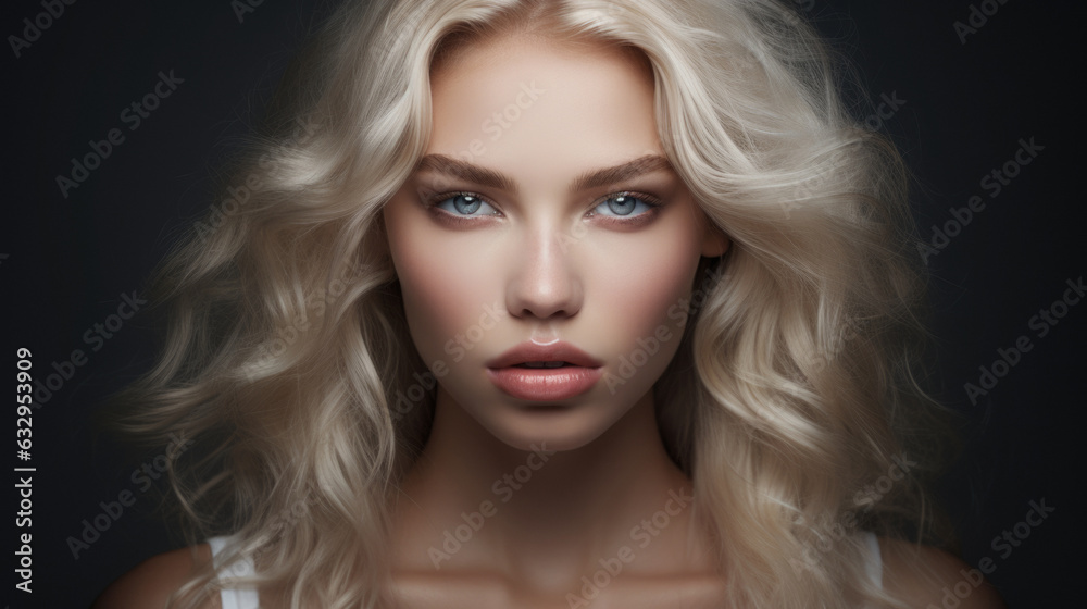 Portrait of a sensual blonde woman with perfect lips Portrait of a sensual blonde woman with perfect lips