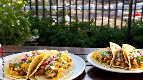 Tacos on plates