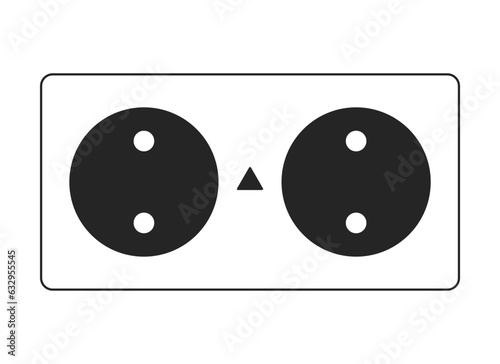 Electrical outlets flat monochrome isolated vector object. Power supply. Electric device. Editable black and white line art drawing. Simple outline spot illustration for web graphic design