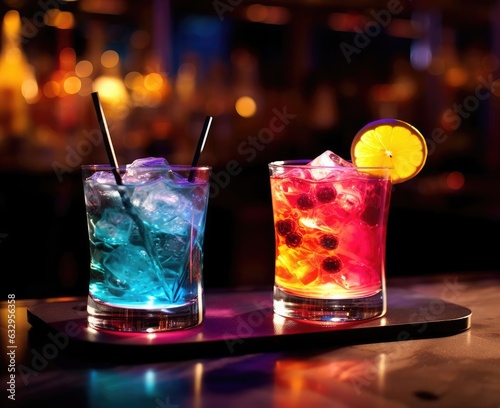Several colorful cocktails