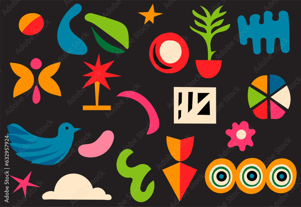 Naklejka premium collection of simple shapes in flat style vector