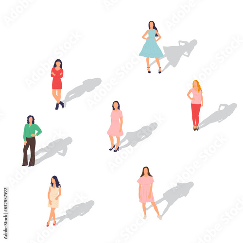 women standing in flat style vector
