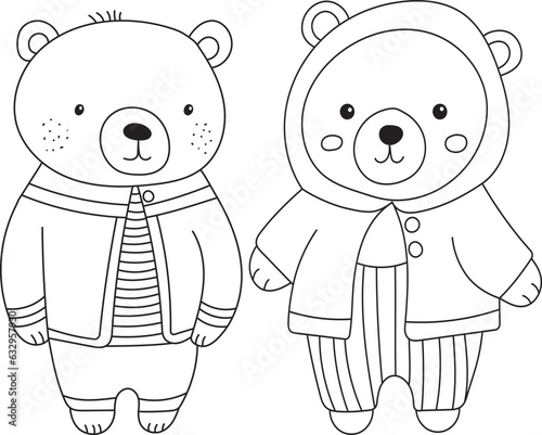 bear cubs character childrens coloring book vector