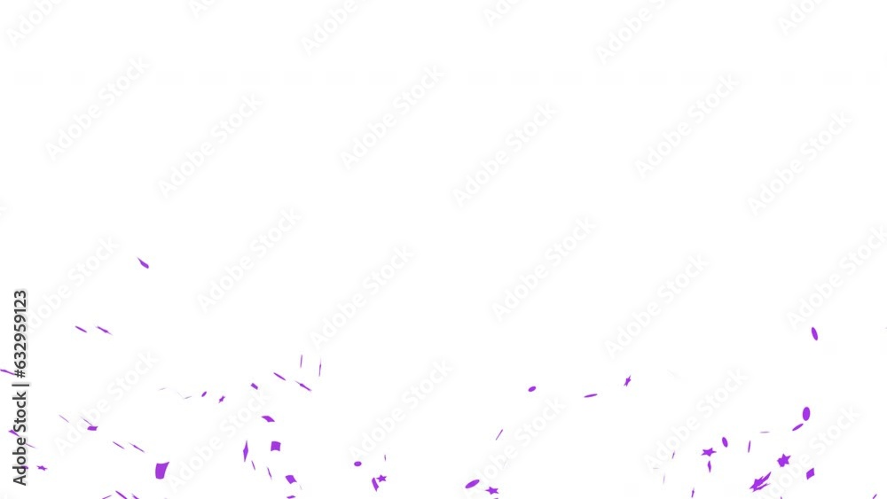 Confetti Purple Party Popper Explosions on a Black, Green and Alpha Matte Background, Two options 3d animation, 4K. BG Confetti Purple Party Popper Explosions on a Black, Green and Alpha Matte Background, Two options 3d animation, 4K. BG