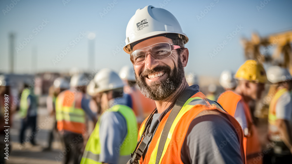Happy Of Team Construction Worker Engineer Construction And Team Or