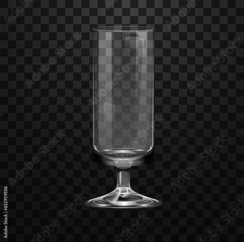 Realistic empty glass for hot drinks isolated on transparent background