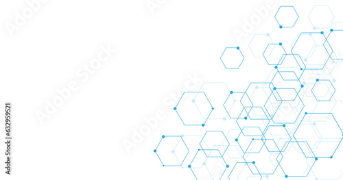 Background of hexagon geometric blue pattern. healthcare medical and technology background.Graphic digital science concept design.