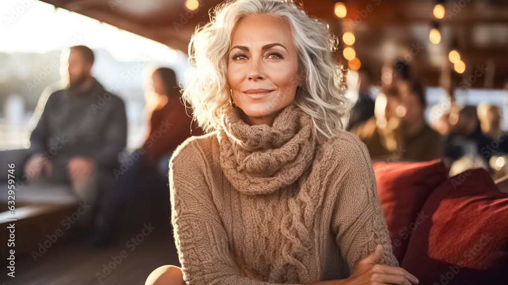 Portrait photography of beautiful a pleased woman in her 50s against a luxurious yacht party.
Portrait photography of beautiful a pleased woman in her 50s against a luxurious yacht party.