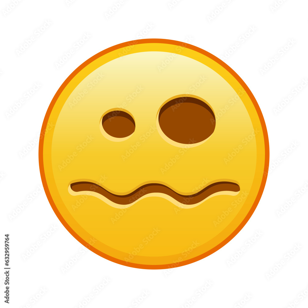 Fototapeta premium Scary halloween face Large size of yellow emoji smile