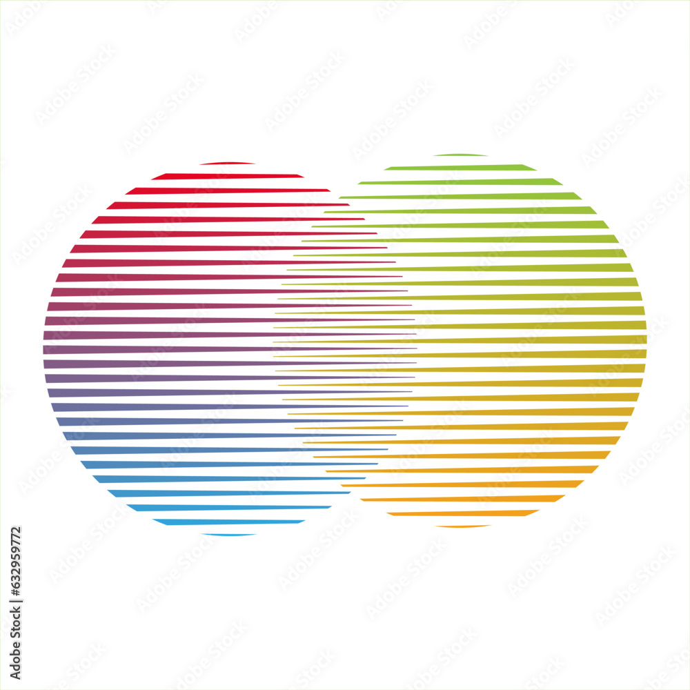Two circles with transition Abstract simple logo for app or business