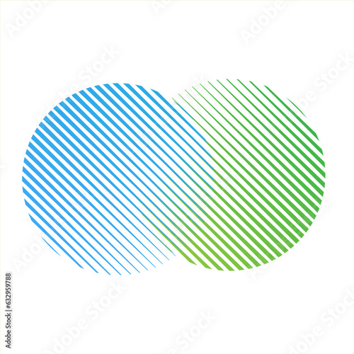 Two circles with transition Abstract simple logo for app or business