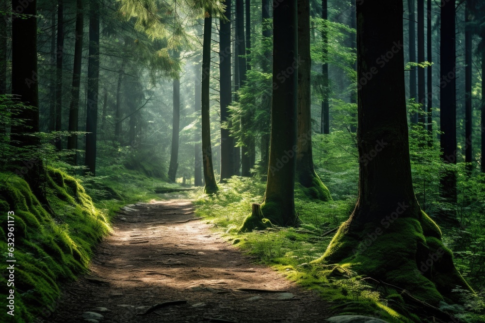 Obraz premium Green forest background