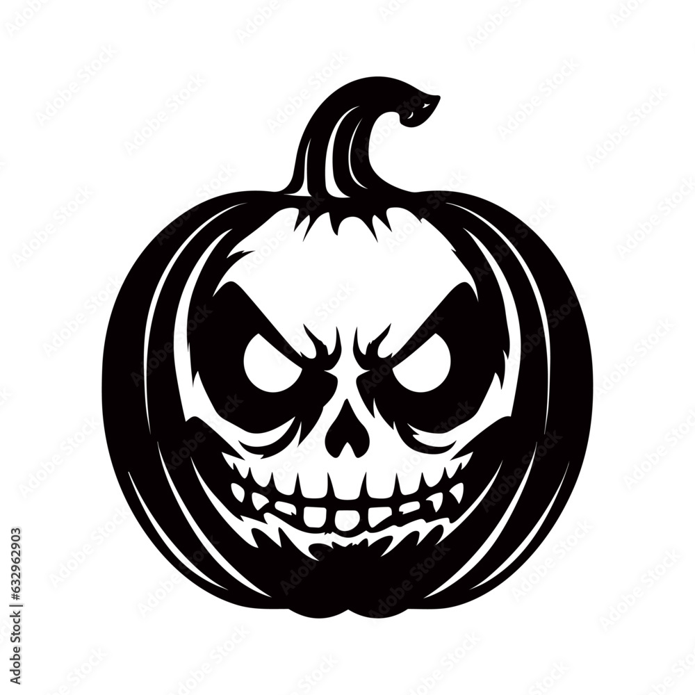 An illustration of a Halloween pumpkin carved with a face on it in a vintage retro woodcut style, isolated on white background, vector illustration. An illustration of a Halloween pumpkin carved with a face on it in a vintage retro woodcut style, isolated on white background, vector illustration.