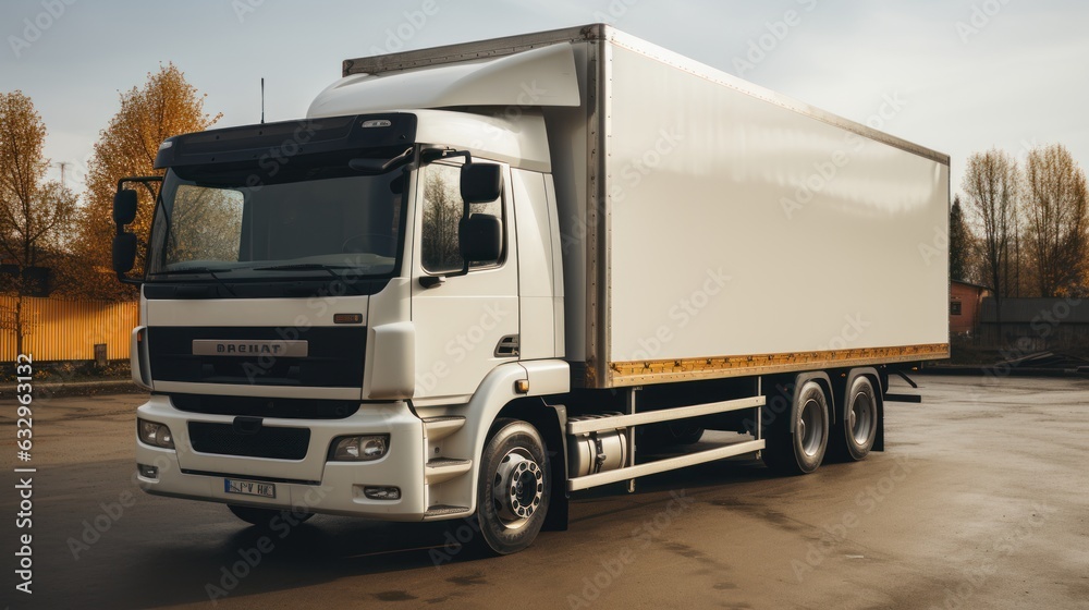 truck on the highway, ai generative truck on the highway, ai generative