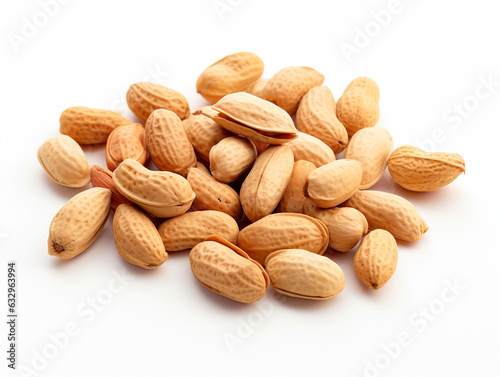 peeled chocolate nuts on a white background photo