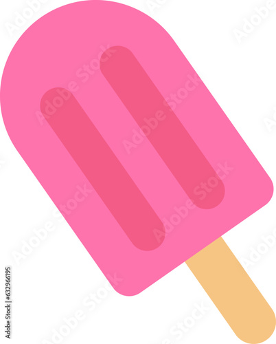アイスキャンディー（いちご味）のイラスト・アイコン（popsicle）