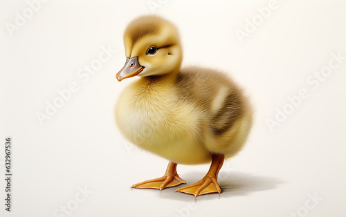 Baby duck on white background