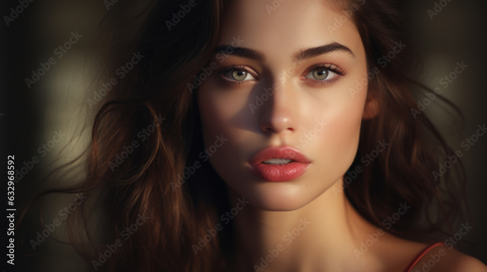 custom made wallpaper toronto digitalPortrait of a sensual brunette woman