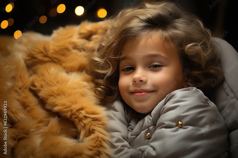 portrait of a little girl in fur, ai generative portrait of a little girl in fur, ai generative