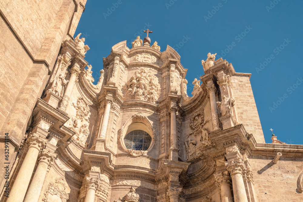 Facade of Valencia Cathedral.La Seu de València