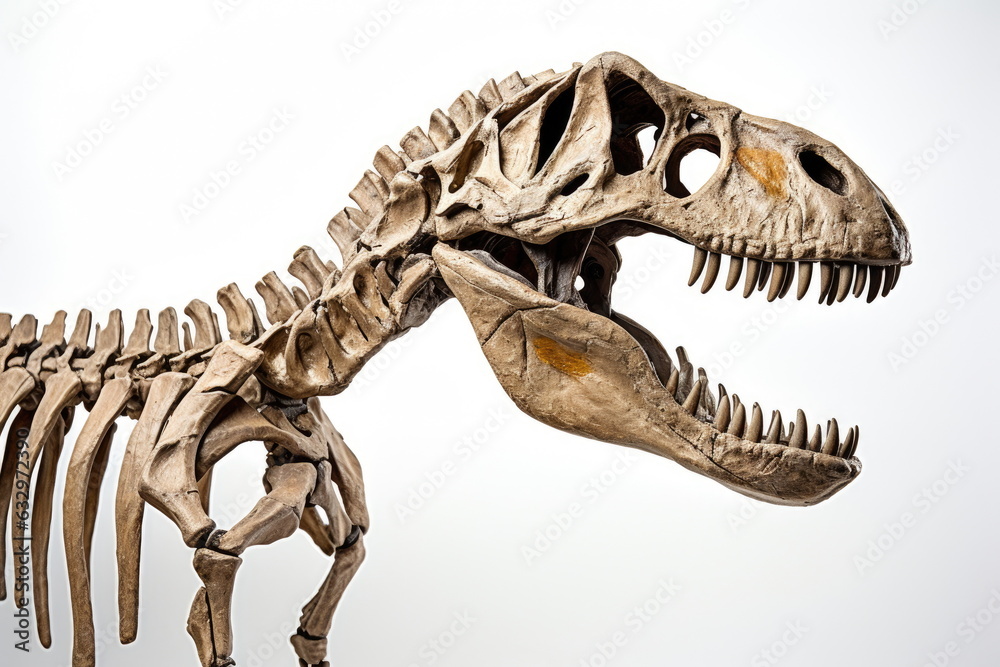 Dinosaur skeleton on white background Dinosaur skeleton on white background