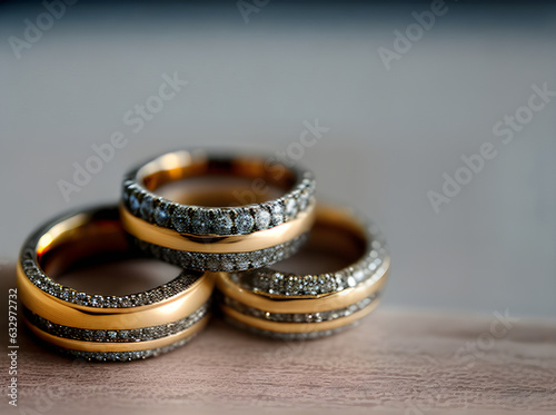 Realistic detailed professional wedding rings: highquality