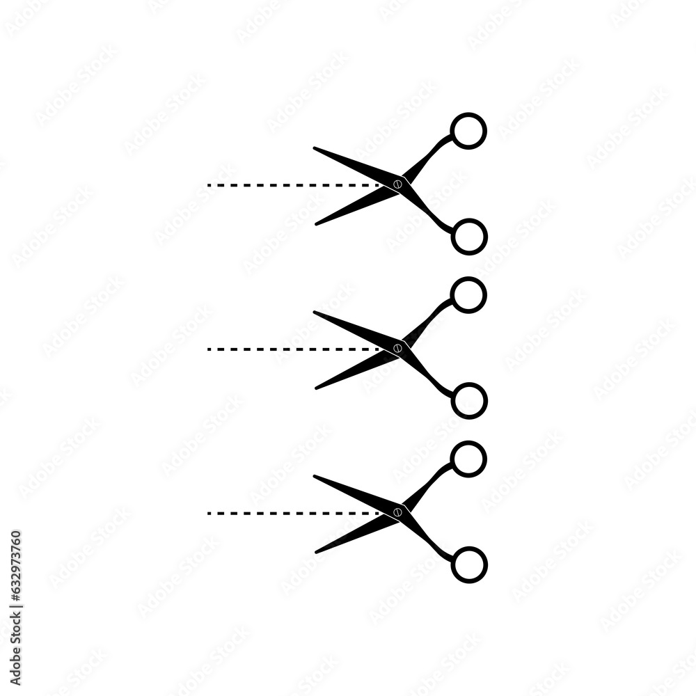 Scissors and dashed line sign illustration. Scissors and dashed line sign illustration.