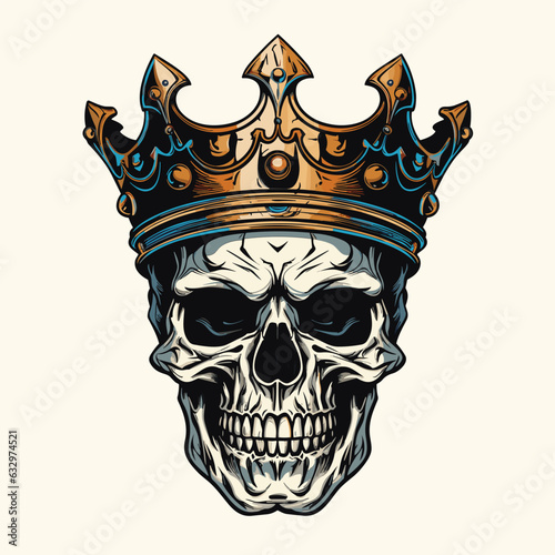 skull with a crown on it, skull king