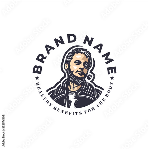 man smoking weed logo design