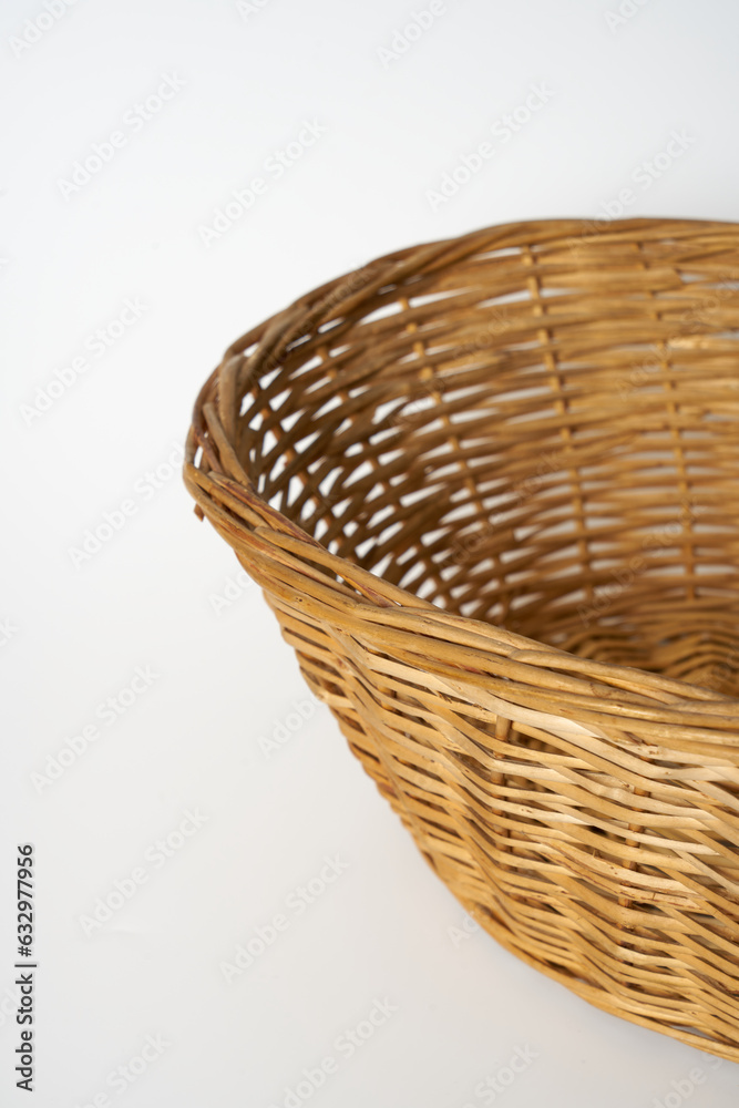 wicker basket on white background wicker basket on white background