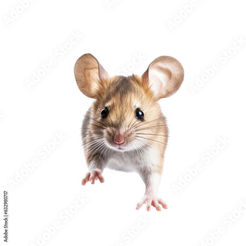  a Mus musculus Field mouse jumping, in motion, frontal view in Nature-themed, photorealistic illustrations in a PNG, cutout, and isolated. Generative AI