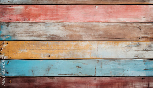 Peatoned boards on colorful colored background, in the style of distressed materials