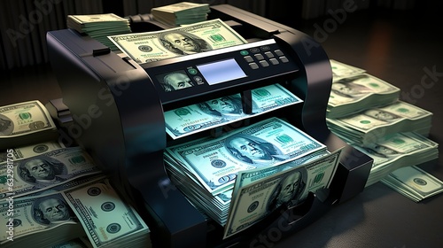 money counting machine / money printing machine photo