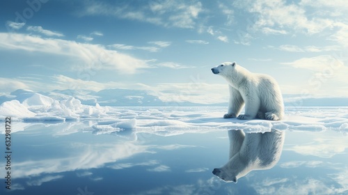 ice bear on an ice floe photo