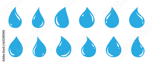 Water drop icons vector in blue color. Oil shape icon vector isolated. Blood icon symbol silhouette