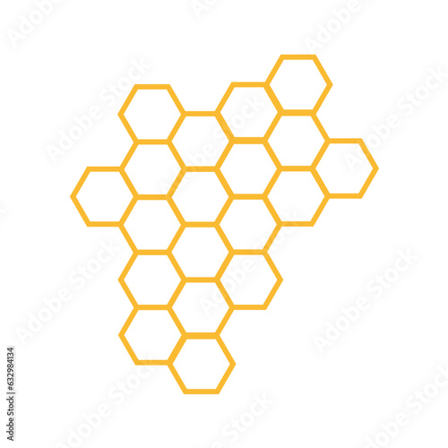 Honey comb icon in the form of honeycombs. Cells, cells. Vector illustration