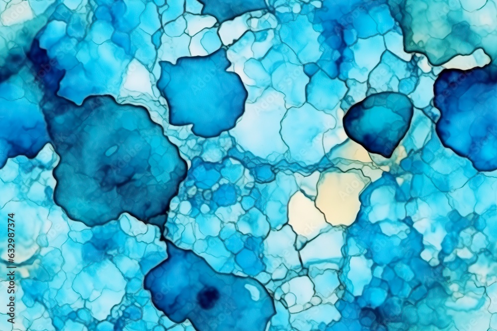 Blue alcohol ink background. Abstract delicate winter season texture.