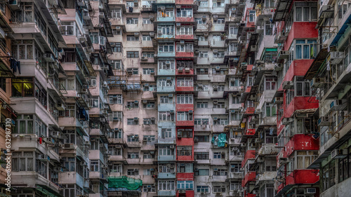 Close-up ion apartment block, Hong Kong