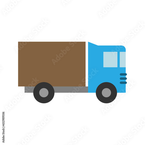 Truck vehicle icon. Delivery services commercial truck. Delivery van on white background.